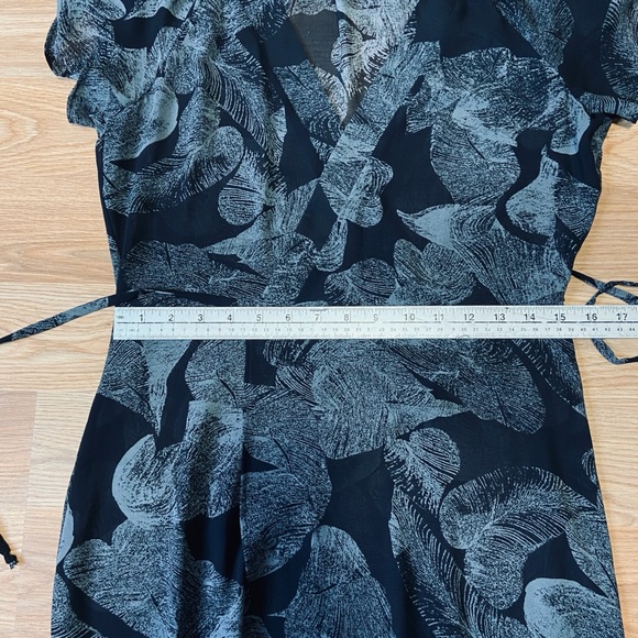 Wrap Front Maxi Dress Sheer Feather Print Size 6/8 Handmade Includes Slip EUC - Picture 7 of 9